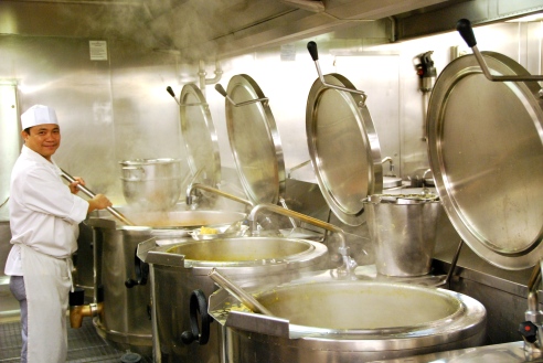 These enormous vats hold sauces.